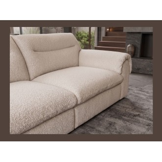 Zoom sur l'assise du canapé 3 places MELLOW beige