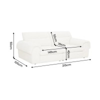 Canapé 3 places MELLOW beige dimensions