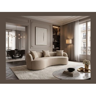 Canapé SOREN 3 places 230x110 cm - velours beige