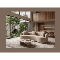 Canapé SOREN 3 places 230x110 cm - velours beige