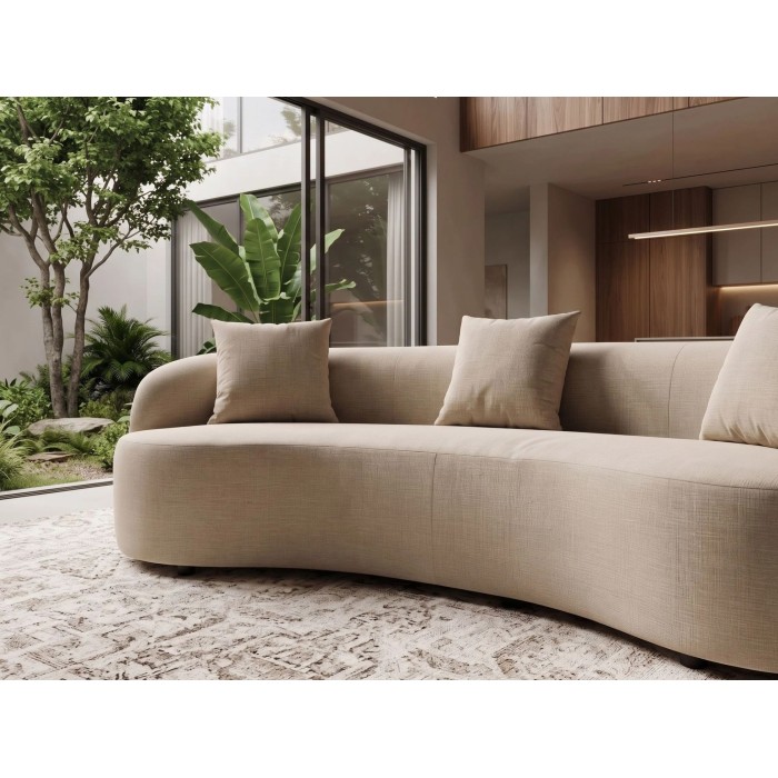 Canapé SOREN 3 places 230x110 cm - velours beige