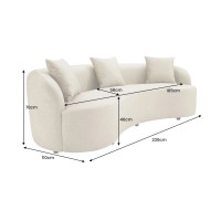 Canapé SOREN 3 places 230x110 cm - velours beige