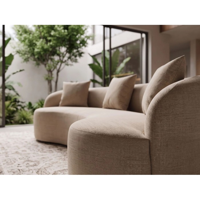 Canapé SOREN 3 places 230x110 cm - velours beige