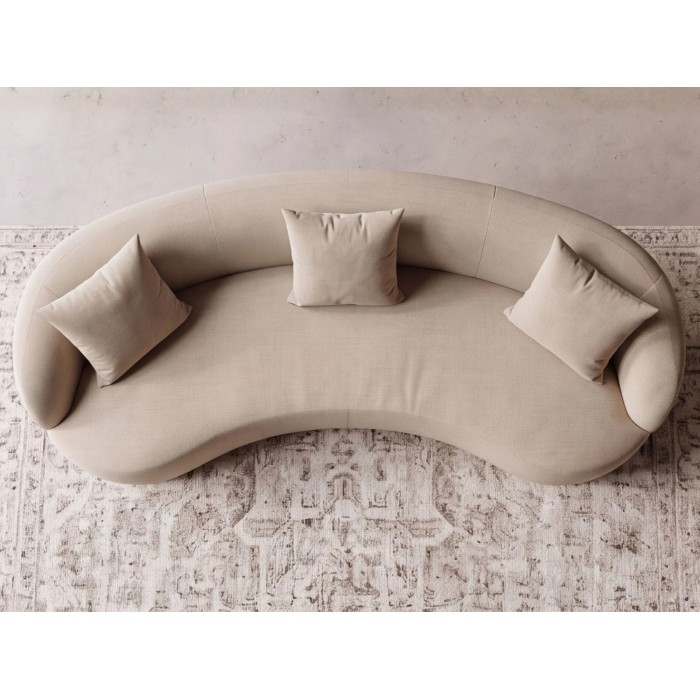 Canapé SOREN 3 places 230x110 cm - velours beige