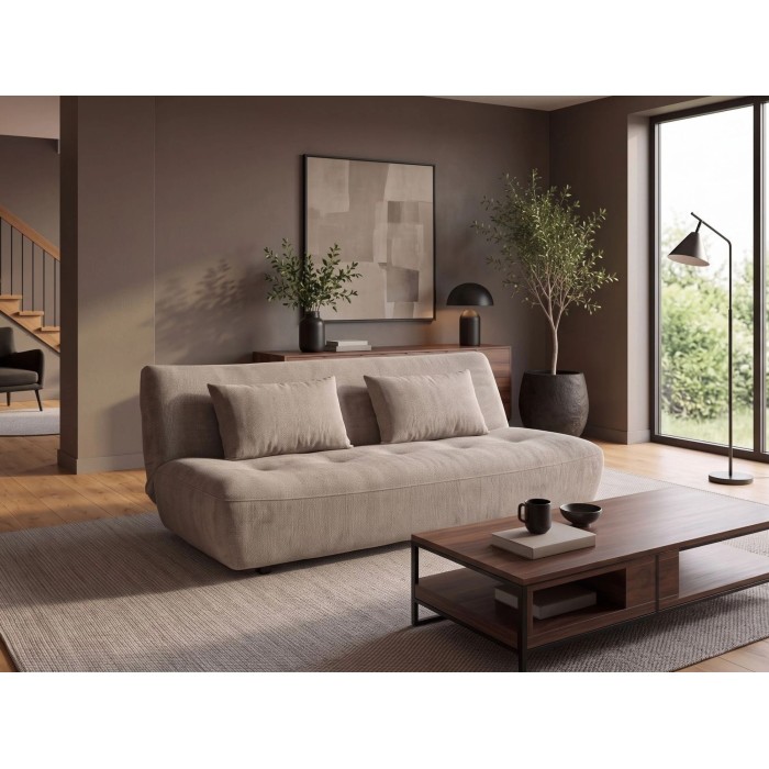Canapé KALMO 3 places beige vu éloignée