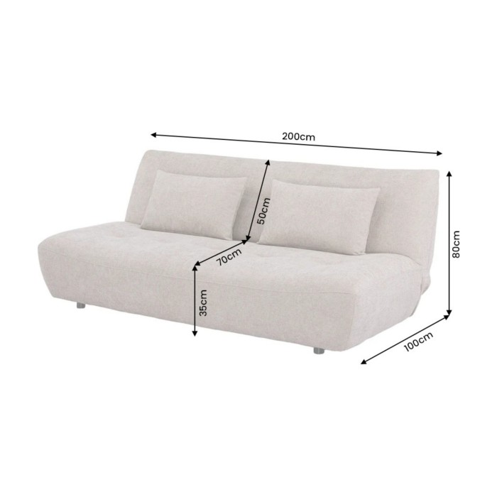 Canapé KALMO 3 places beige dimensions