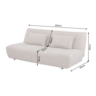 Canapé KALMO 3 places beige dimensions