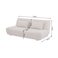 Canapé KALMO 3 places beige dimensions