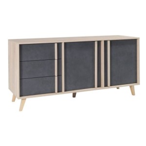 Buffet moyen modèle MALMO gris. Meuble design type SCANDINAVE. Effet ultra tendance pour votre salon.