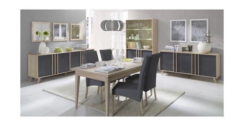 Buffet moyen modèle MALMO gris. Meuble design type SCANDINAVE. Effet ultra tendance pour votre salon.