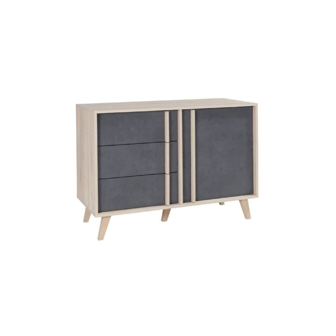 Buffet, enfilade, bahut petit modèle MALMO. Meuble design type SCANDINAVE. Effet ultra tendance pour votre salon.
