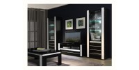 Table basse design LINA coloris noir et blanc brillant