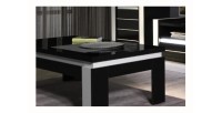Table basse design LINA coloris noir et blanc brillant