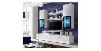Meuble TV Mural 200cm Design. Collection MINI coloris blanc.