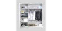 Armoire trois portes coulissantes PANAREA. Miroirs inclus. Eclairage LED intégré. Finition chrome. Mobilier design