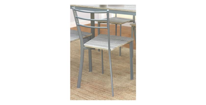 Table de cuisine et salle à manger + 4 chaises ATHENES gris et sonoma.