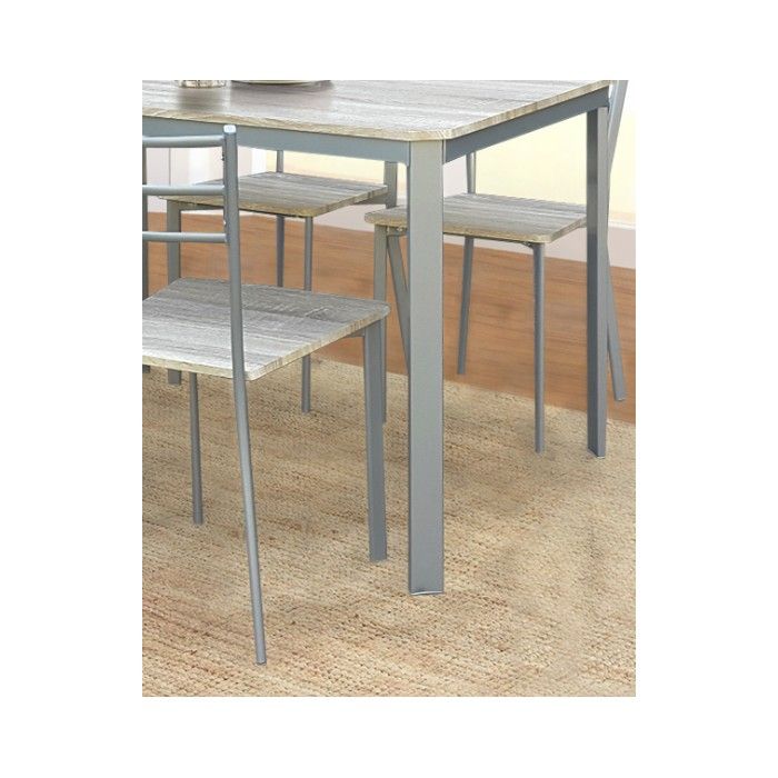 Table de cuisine et salle à manger + 4 chaises ATHENES gris et sonoma.