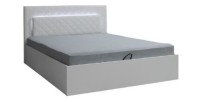 Ensemble pour chambre à coucher PANAREA. Lit adulte design avec LED + deux chevets + sommier. Couchage 180x200 cm.