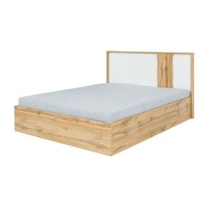 Lit adulte design WOOD avec deux chevets + LED dans la tête de lit.