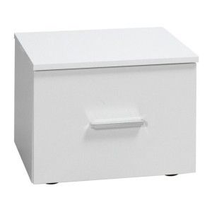 Lit design 160 x 200 avec LED + 2 chevets PANAREA couleur blanc.