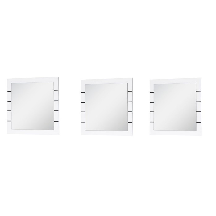 Meuble de salon et de salle à manger LINA 9 éléments blanc et noir brillant. LED incluses