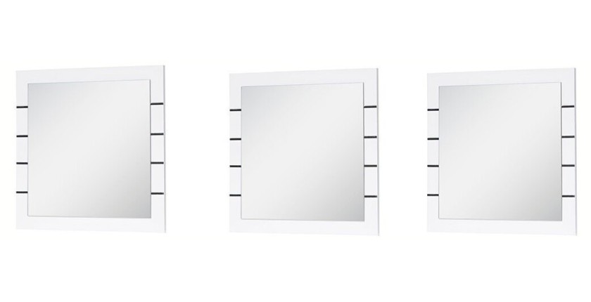 Meuble de salon et de salle à manger LINA 9 éléments blanc et noir brillant. LED incluses
