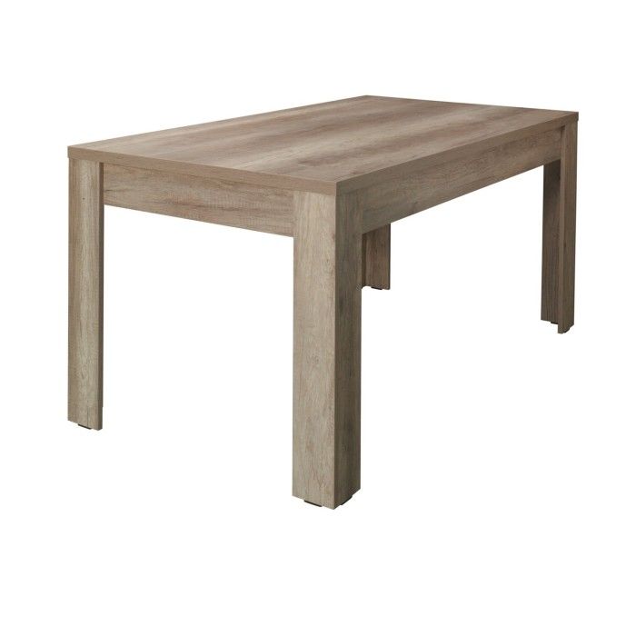 Ensemble ROMI pour salle à manger coloris chêne dab canyon. Buffet, vitrine, miroirs, table 180 cm
