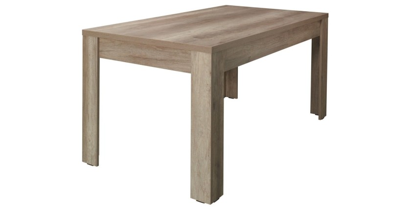 Ensemble ROMI pour salle à manger coloris chêne dab canyon. Buffet, vitrine, miroirs, table 180 cm