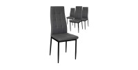 Chaises GEORGES coloris gris pour votre salle à manger ou votre cuisine. (lot de 4)