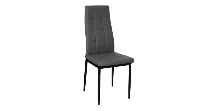 Chaises GEORGES coloris gris pour votre salle à manger ou votre cuisine. (lot de 4)