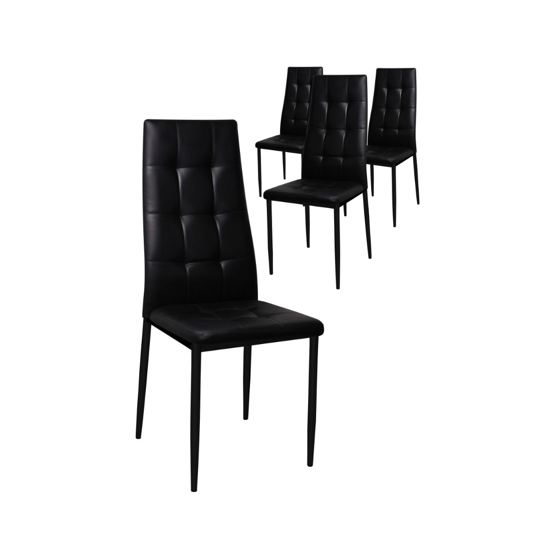 Chaises GEORGES coloris noir pour votre salle à manger ou votre cuisine. (lot de 4)