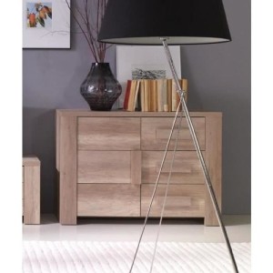 Buffet, bahut, enfilade petit modèle FARRA 1 porte, 3 tiroirs. Meuble idéal pour votre salon ou salle à manger