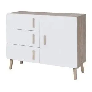 Buffet, enfilade, bahut OSLO petit modèle. Meuble design type SCANDINAVE. Effet ultra tendance pour votre salon