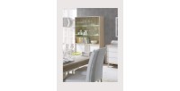 Vitrine, vaisselier, argentier MALMO grand modèle + LED. Meuble type SCANDINAVE idéal pour votre salle à manger