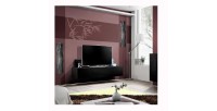 Meuble TV suspendu de la collection FLY design, coloris noir brillant.