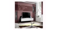 Meuble TV FLY design, coloris noir et blanc brillant. Meuble suspendu moderne et tendance pour votre salon.
