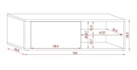 Meuble TV design BREST-HIT 100 cm, 1 porte et 2 niches, coloris blanc + LED