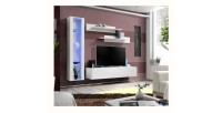 Meuble TV FLY G2 design, coloris blanc brillant. Meuble suspendu moderne et tendance pour votre salon.