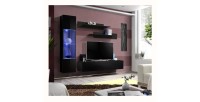 Meuble TV FLY G3 design, coloris noir brillant. Meuble suspendu moderne et tendance pour votre salon.