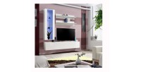 Meuble TV FLY H2 design, coloris blanc brillant. Meuble suspendu moderne et tendance pour votre salon.