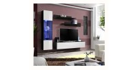 Meuble TV FLY G3 design, coloris noir et blanc brillant. Meuble suspendu moderne et tendance pour votre salon.