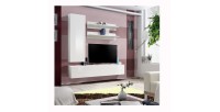 Meuble TV FLY H1 design, coloris blanc brillant. Meuble suspendu moderne et tendance pour votre salon.