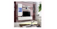 Meuble TV FLY H3 design, coloris blanc brillant. Meuble suspendu moderne et tendance pour votre salon.