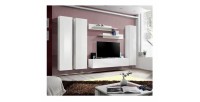 Meuble TV FLY C1 design, coloris blanc brillant. Meuble suspendu moderne et tendance pour votre salon.