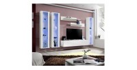 Meuble TV FLY C2 design, coloris blanc brillant. Meuble suspendu moderne et tendance pour votre salon.