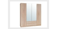 Chambre à coucher complète MAXIM. Lit adulte 160x200 cm + tiroir + sommier + chevets + commode + armoire\garde robe