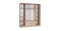 Chambre à coucher complète MAXIM. Lit adulte 160x200 cm + tiroir + sommier + chevets + commode + armoire\garde robe