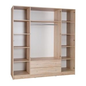 Chambre à coucher complète MAXIM. Lit adulte 160x200 cm + tiroir + sommier + chevets + commode + armoire\garde robe