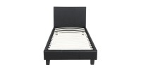 Lit design noir ABEL 90x200 cm une place, avec sommier, pour une chambre adulte ou ado.