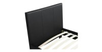 Lit design noir ABEL 90x200 cm une place, avec sommier, pour une chambre adulte ou ado.